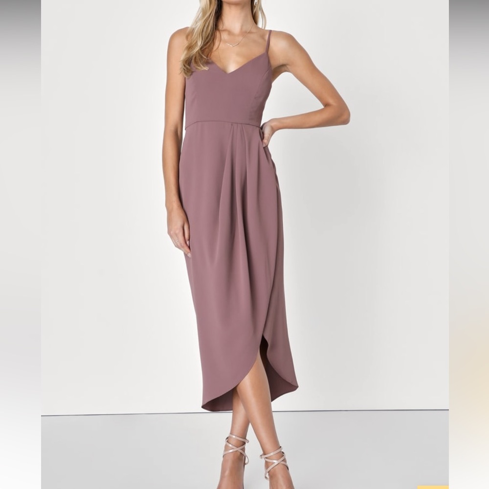 Mauve Purple Midi Dress
